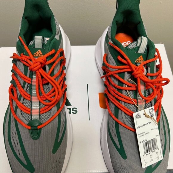 Size 11 1/2 - adidas Alphaboost V1 NCAA Pack - Miami - Picture 5 of 5